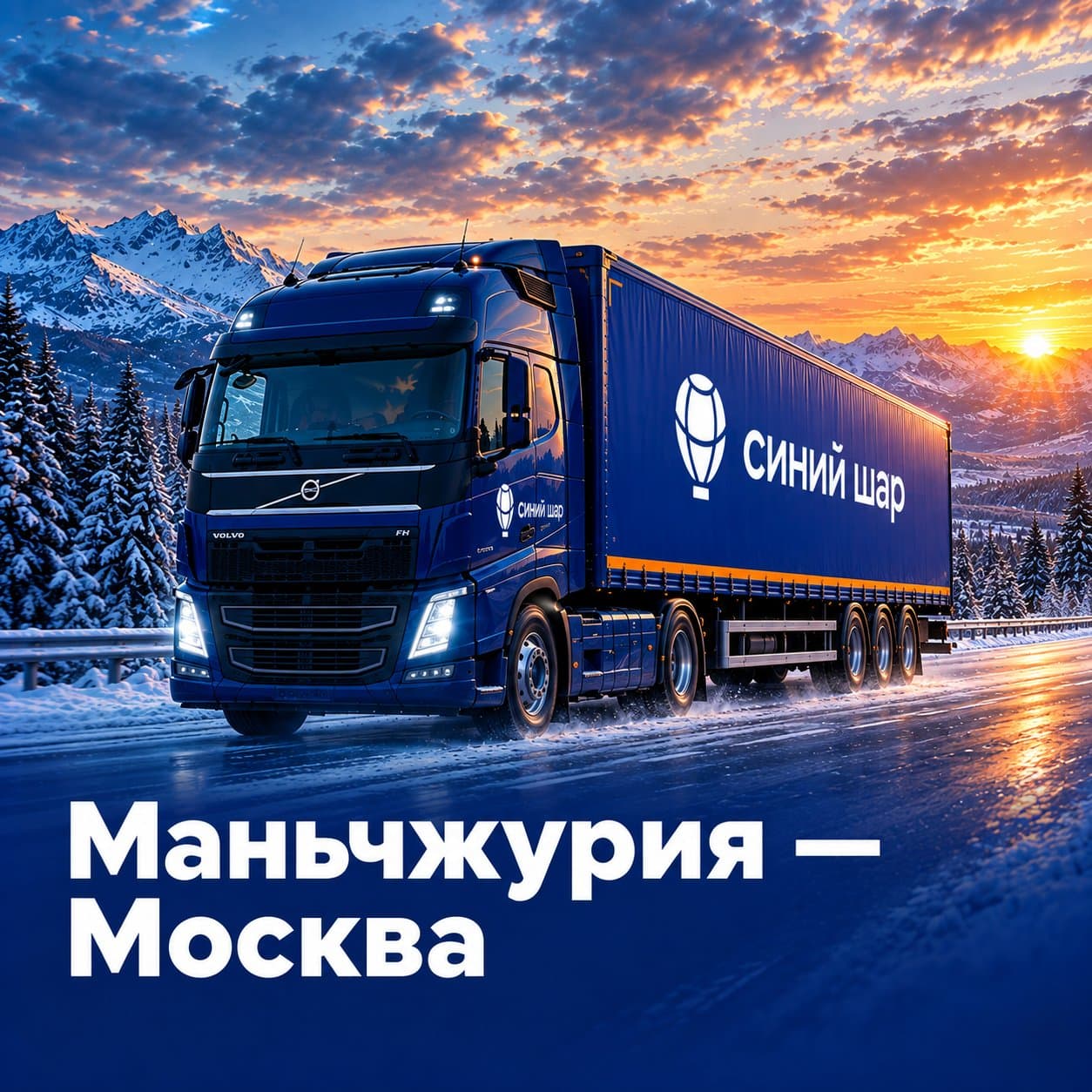 Автодоставка из Китая через Маньчжурию в Москву — фура Синий Шар
